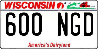 WI license plate 600NGD