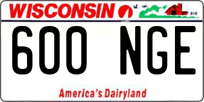 WI license plate 600NGE