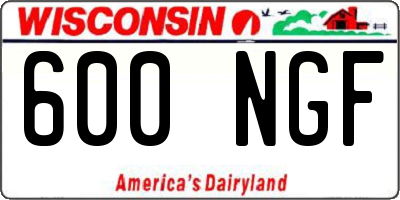 WI license plate 600NGF
