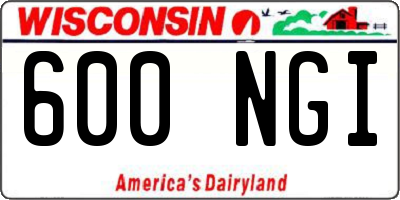 WI license plate 600NGI