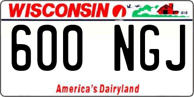 WI license plate 600NGJ