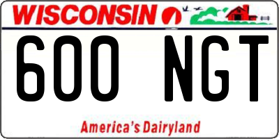 WI license plate 600NGT
