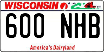 WI license plate 600NHB