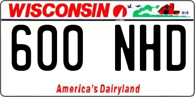 WI license plate 600NHD