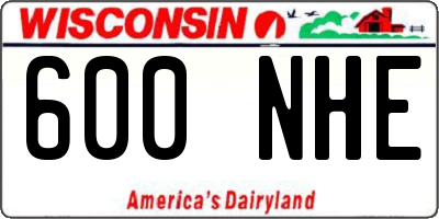 WI license plate 600NHE