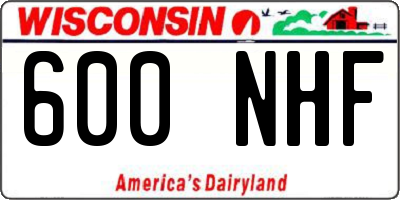 WI license plate 600NHF