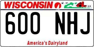 WI license plate 600NHJ