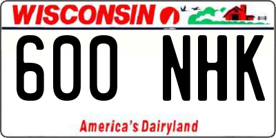 WI license plate 600NHK
