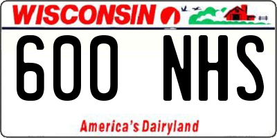 WI license plate 600NHS