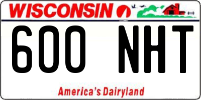 WI license plate 600NHT
