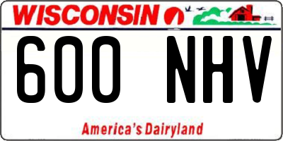 WI license plate 600NHV