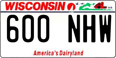 WI license plate 600NHW