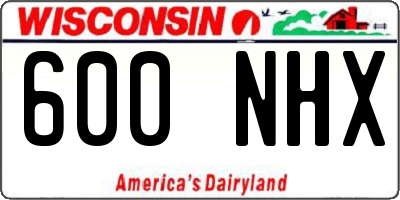 WI license plate 600NHX