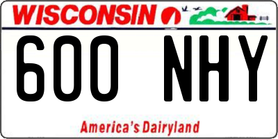 WI license plate 600NHY
