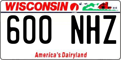 WI license plate 600NHZ