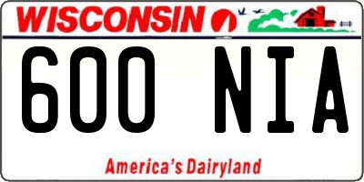 WI license plate 600NIA