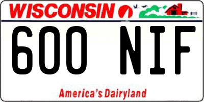 WI license plate 600NIF
