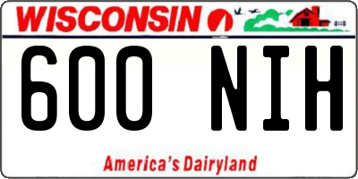 WI license plate 600NIH