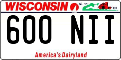 WI license plate 600NII