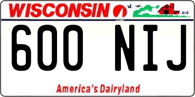 WI license plate 600NIJ