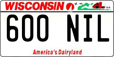 WI license plate 600NIL