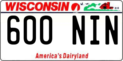 WI license plate 600NIN