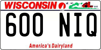 WI license plate 600NIQ