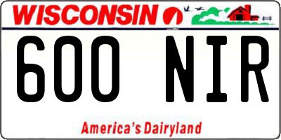 WI license plate 600NIR