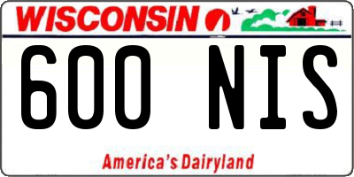 WI license plate 600NIS