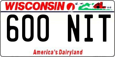 WI license plate 600NIT
