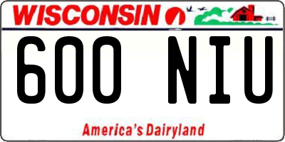 WI license plate 600NIU