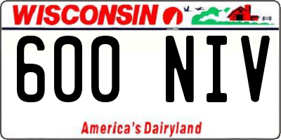 WI license plate 600NIV