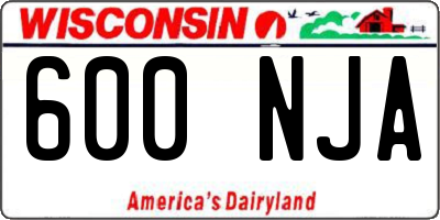 WI license plate 600NJA