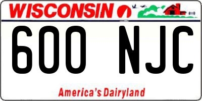 WI license plate 600NJC