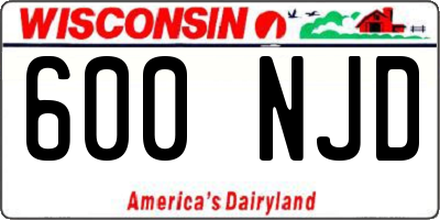 WI license plate 600NJD