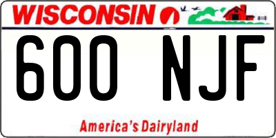WI license plate 600NJF