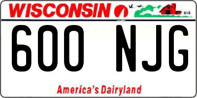 WI license plate 600NJG