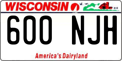 WI license plate 600NJH
