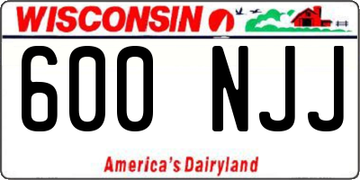 WI license plate 600NJJ