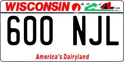 WI license plate 600NJL