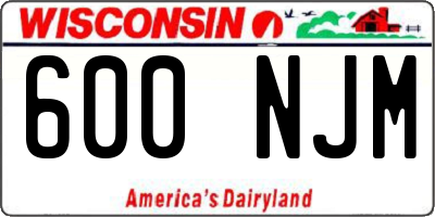 WI license plate 600NJM
