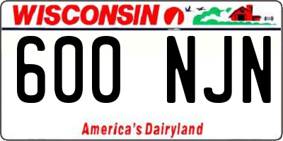 WI license plate 600NJN