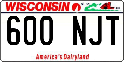 WI license plate 600NJT