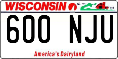 WI license plate 600NJU