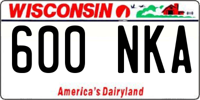 WI license plate 600NKA