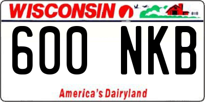 WI license plate 600NKB