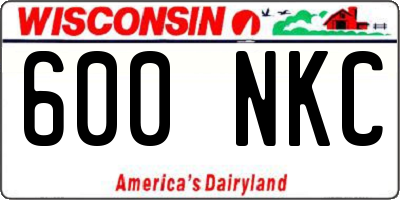 WI license plate 600NKC