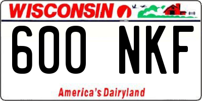 WI license plate 600NKF