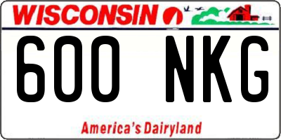 WI license plate 600NKG