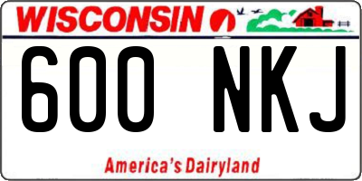 WI license plate 600NKJ